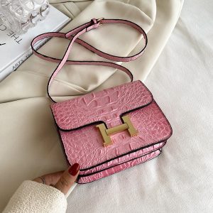 Replica Designer Hermes Women Fashion H Buckle PU Gradient Square Bag