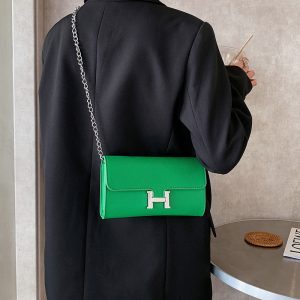 Replica Designer Hermes Women Fashion H Buckle Square Chain Bag
