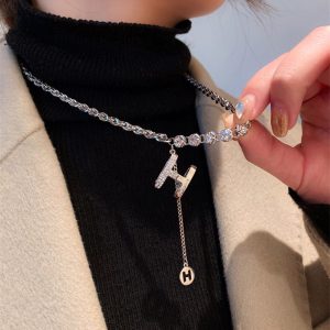 Replica Designer Hermes Women Fashion H Letter Chain Necklace