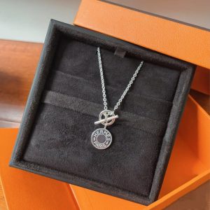 Replica Designer Hermes Women Simple Metal Chain Necklaces