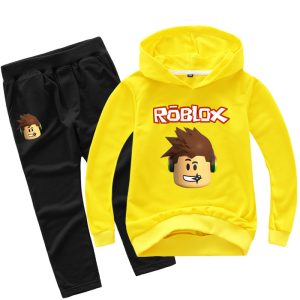 Replica Designer Kids Cartoon Head Print Boy Hoodie Trousers Set