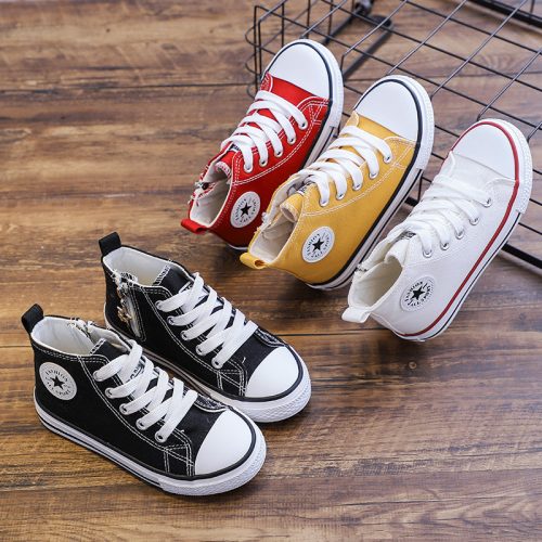 Replica Designer Kids Casual Canvas Shoes Boys And Girls High-Top Lace-Up Classic Casual Shoes