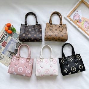 Replica Designer Kids Classic Monogram Pattern Square Mini Tote Bag