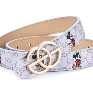 Replica Designer Kids Fashion Cartoon Monogram Pattern Slide Buckle Belt