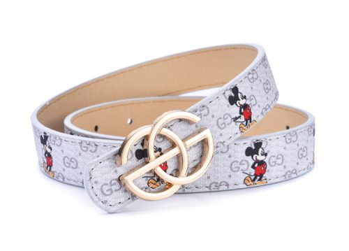 Replica Designer Kids Fashion Cartoon Monogram Pattern Slide Buckle Belt