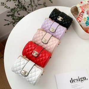 Replica Designer Kids Fashion Solid Color Metal Lock Quilted Cylinder Bag