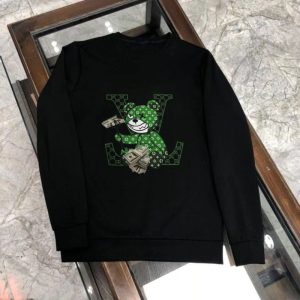 Replica Designer Louis Vuitton 3D Print Crew Neck Sweatshirt