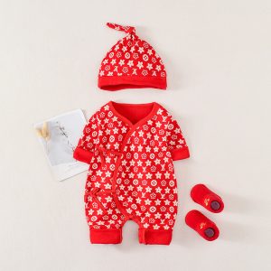 Replica Designer Louis Vuitton Baby Onesie Long Sleeve Romper