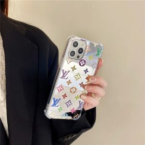 Replica Designer Louis Vuitton Big Mirror Multicolor Silica Gel Phone Case