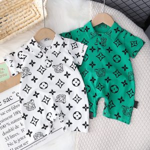 Replica Designer Louis Vuitton Cartoon Print Lapel Bodysuit
