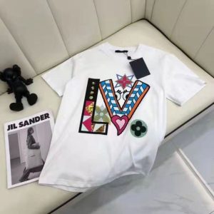 Replica Designer Louis Vuitton Cartoon Print Loose T-Shirt
