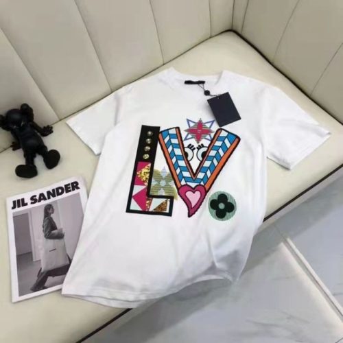 Replica Designer Louis Vuitton Cartoon Print Loose T-Shirt