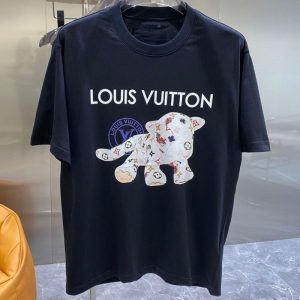 Replica Designer Louis Vuitton Casual Cartoon Little Tiger 3D Print T-Shirt