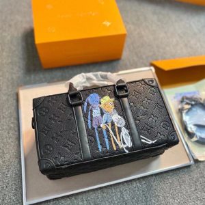 Replica Designer Louis Vuitton Casual Cartoon Print Stitching Shoulder Bag