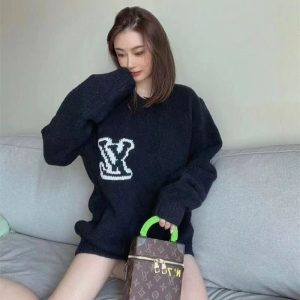 Replica Designer Louis Vuitton Casual Letter Jacquard Knit Sweater