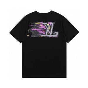 Replica Designer Louis Vuitton Casual Letter Print Crew Neck Short Sleeve T-Shirt