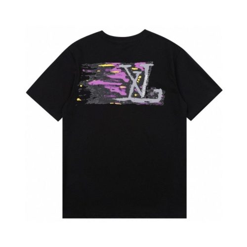 Replica Designer Louis Vuitton Casual Letter Print Crew Neck Short Sleeve T-Shirt