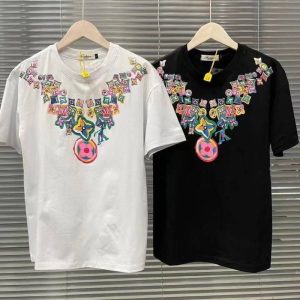 Replica Designer Louis Vuitton Casual Letter Print Crew Neck Short Sleeve T-Shirt