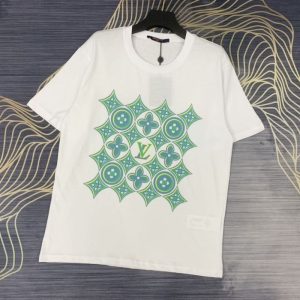 Replica Designer Louis Vuitton Casual Letter Print Crew Neck Short Sleeve T-Shirt