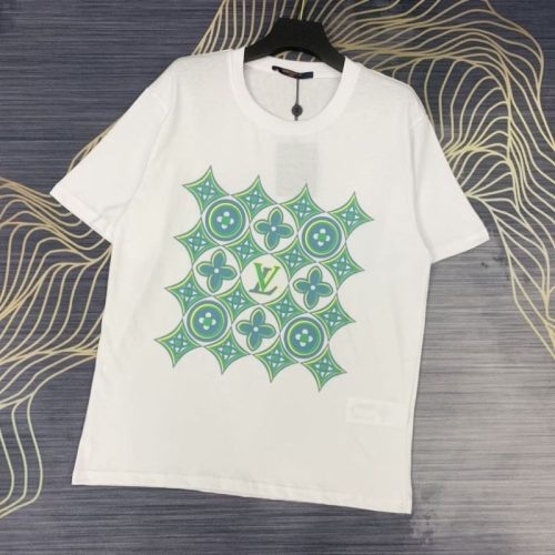 Replica Designer Louis Vuitton Casual Letter Print Crew Neck Short Sleeve T-Shirt