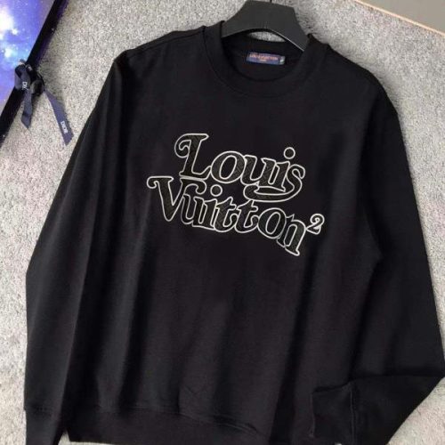 Replica Designer Louis Vuitton Casual Letter Print Crew Neck Sweatshirt
