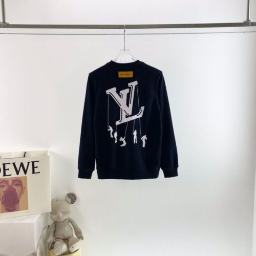 Replica Designer Louis Vuitton Casual Letter Print Crew Neck Sweatshirt