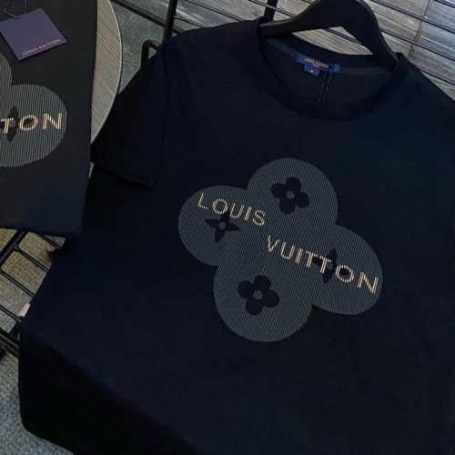 Replica Designer Louis Vuitton Casual Letter Print Crew Neck T-Shirt