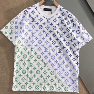 Replica Designer Louis Vuitton Casual Letter Print Short Sleeve Crew Neck T-Shirt