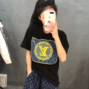 Replica Designer Louis Vuitton Casual Letter Print Short Sleeve T-Shirt