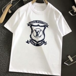 Replica Designer Louis Vuitton Casual Letter Print Short Sleeve T-Shirt