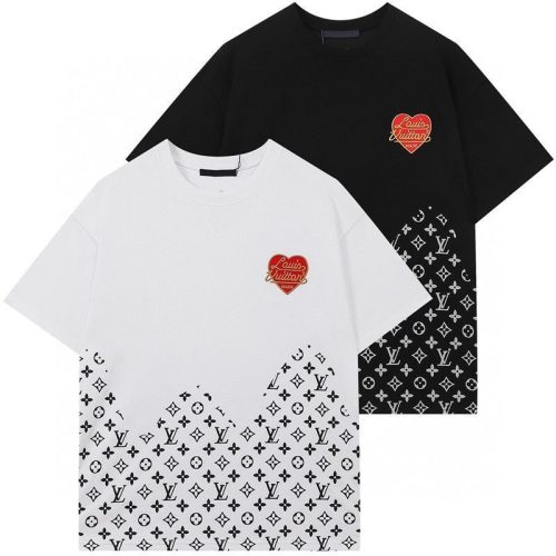 Replica Designer Louis Vuitton Casual Letter Print Short Sleeve T-Shirt