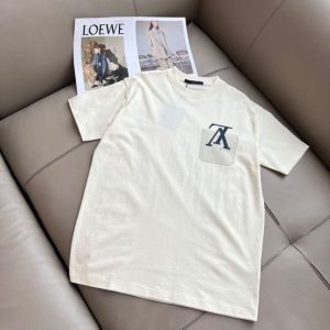 Replica Designer Louis Vuitton Casual Letter Print Short Sleeve T-Shirt