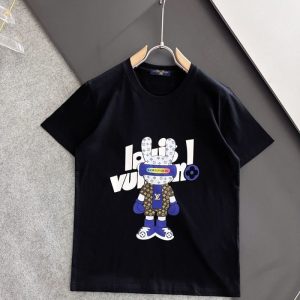 Replica Designer Louis Vuitton Casual Men'S And Women'S Round Neck Shirts