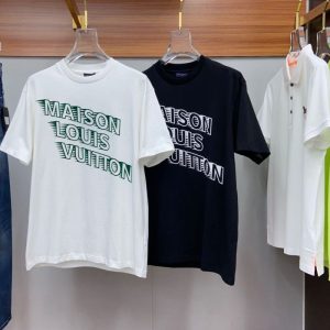 Replica Designer Louis Vuitton Casual Print Letter Short Sleeve T-Shirt