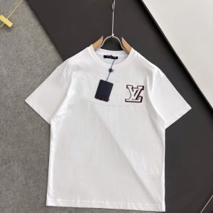 Replica Designer Louis Vuitton Casual Printed Men And Women T-Shirts