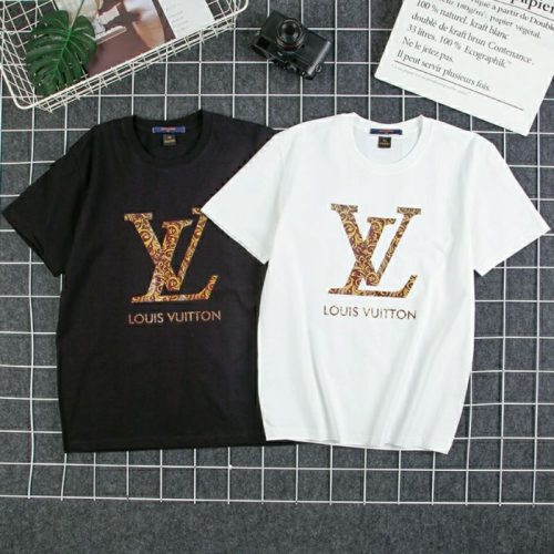 Replica Designer Louis Vuitton Casual Round Neck Short Sleeve Loose T-Shirt
