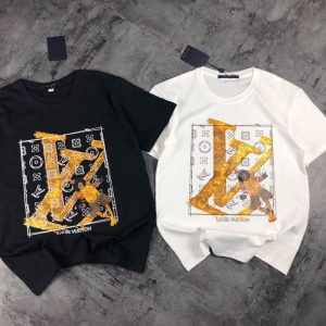Replica Designer Louis Vuitton Casual Short Sleeve Crew Neck Loose T-Shirt