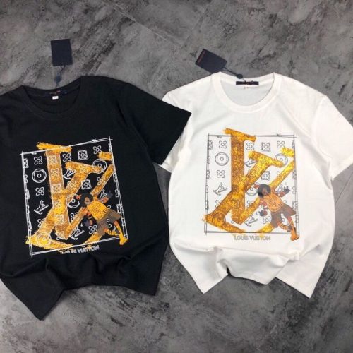 Replica Designer Louis Vuitton Casual Short Sleeve Crew Neck Loose T-Shirt