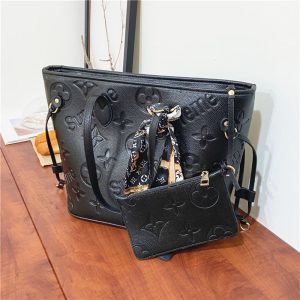 Replica Designer Louis Vuitton Casual Solid Embossed Large Capacity Tote Bag