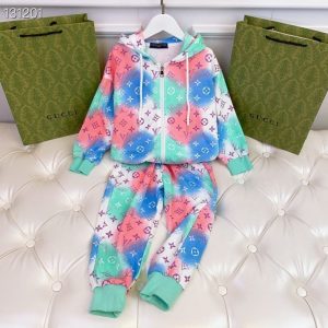 Replica Designer Louis Vuitton Casual Tie Dye Letter Print Sports Two Piece