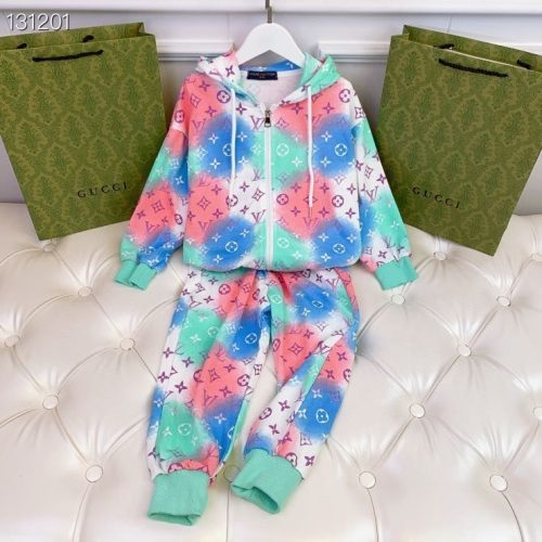 Replica Designer Louis Vuitton Casual Tie Dye Letter Print Sports Two Piece