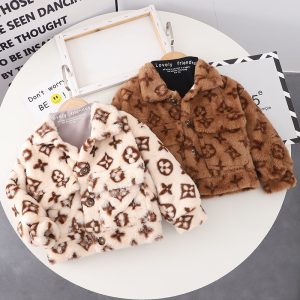 Replica Designer Louis Vuitton Children'S Cute Autumn And Winter Plush Coat