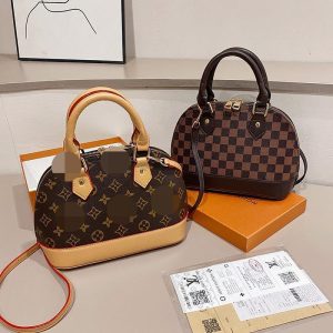 Replica Designer Louis Vuitton Classic Print Contrast Crossbody Shell Bag