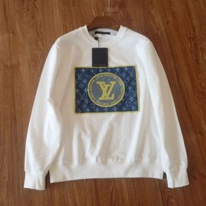 Replica Designer Louis Vuitton Couple Fashion Embroidered Loose All-Match Sweater