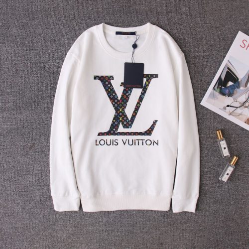 Replica Designer Louis Vuitton Couple Simple Printing Round Neck Loose Sweater