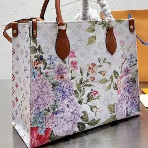 Replica Designer Louis Vuitton Fashion Autumn Flower Printing Tote Bag