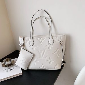 Replica Designer Louis Vuitton Fashion Embossed Solid Color Large Capacity Tote Bag