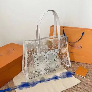 Replica Designer Louis Vuitton Fashion Large Capacity Printed Transparent Tote Bag
