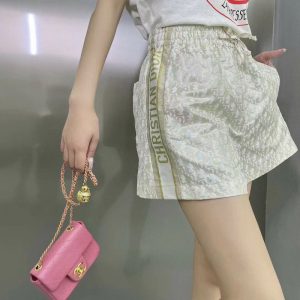 Replica Designer Louis Vuitton Fashion Letter Jacquard Gold Embroidered Shorts