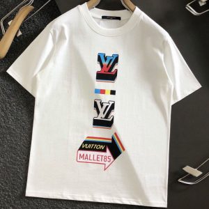Replica Designer Louis Vuitton Fashion Letter Print Crew Neck Short Sleeve T-Shirt